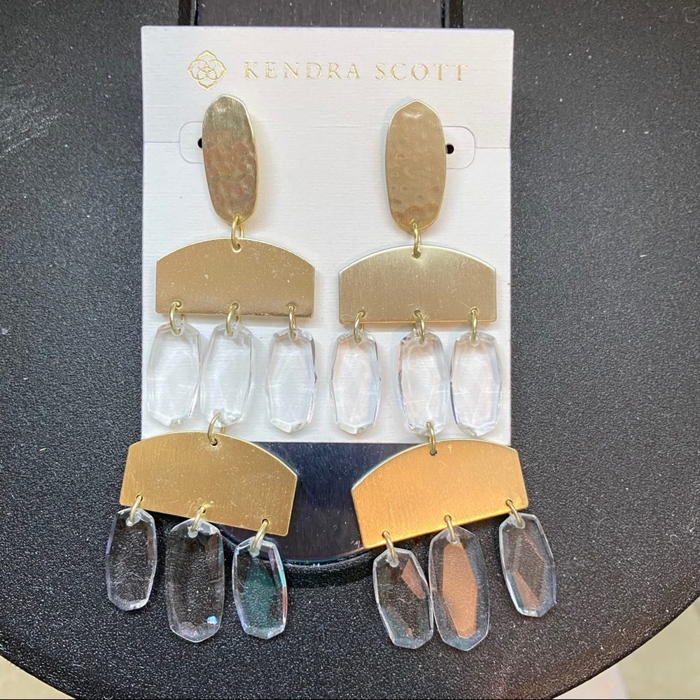 Kendra Scott Clear Glass Dangle Earrings